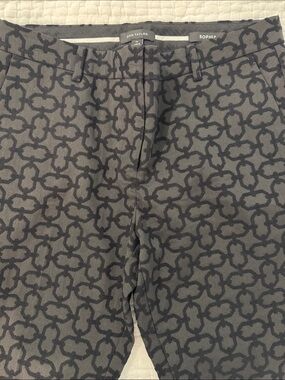 Ann Taylor Gray and Black Sophia Jacquard Stretch Pants